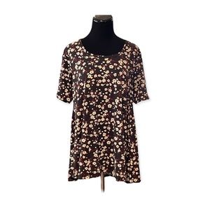 L LuLaRoe Gorgeous Floral Perfect Tee NEW Large 14-18